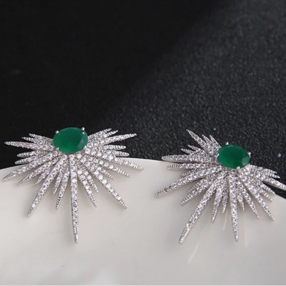 3ct Starburst Earrings - Picture 3 of 14